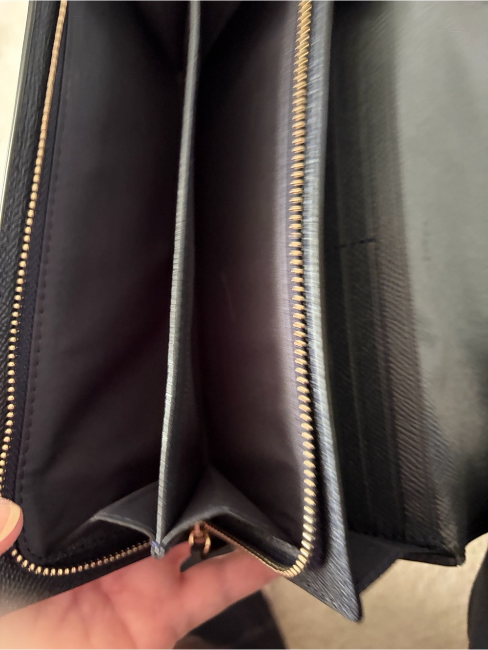 Coach Black Pebbled Leather Continental Wallet with Gold Logo - Picture 4 of 6